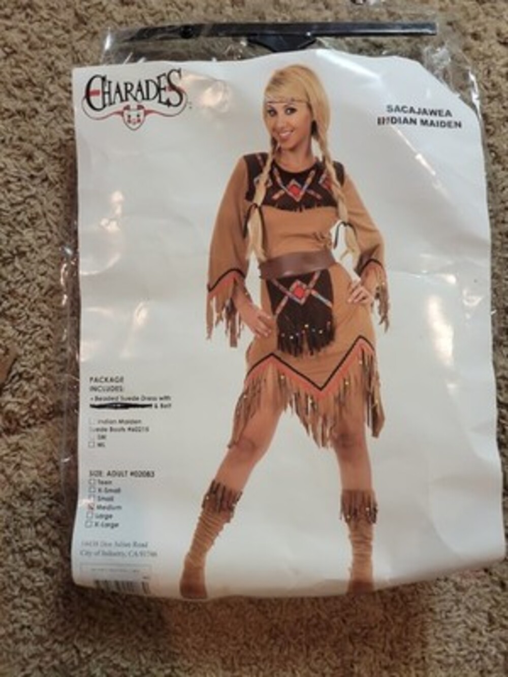 Sacajawea Womens Native American Indian Maiden Pocahontas Costume Medium